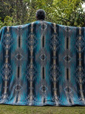 Handwoven Queen Alpaca Blanket | Native American Western Southwestern Home Decor